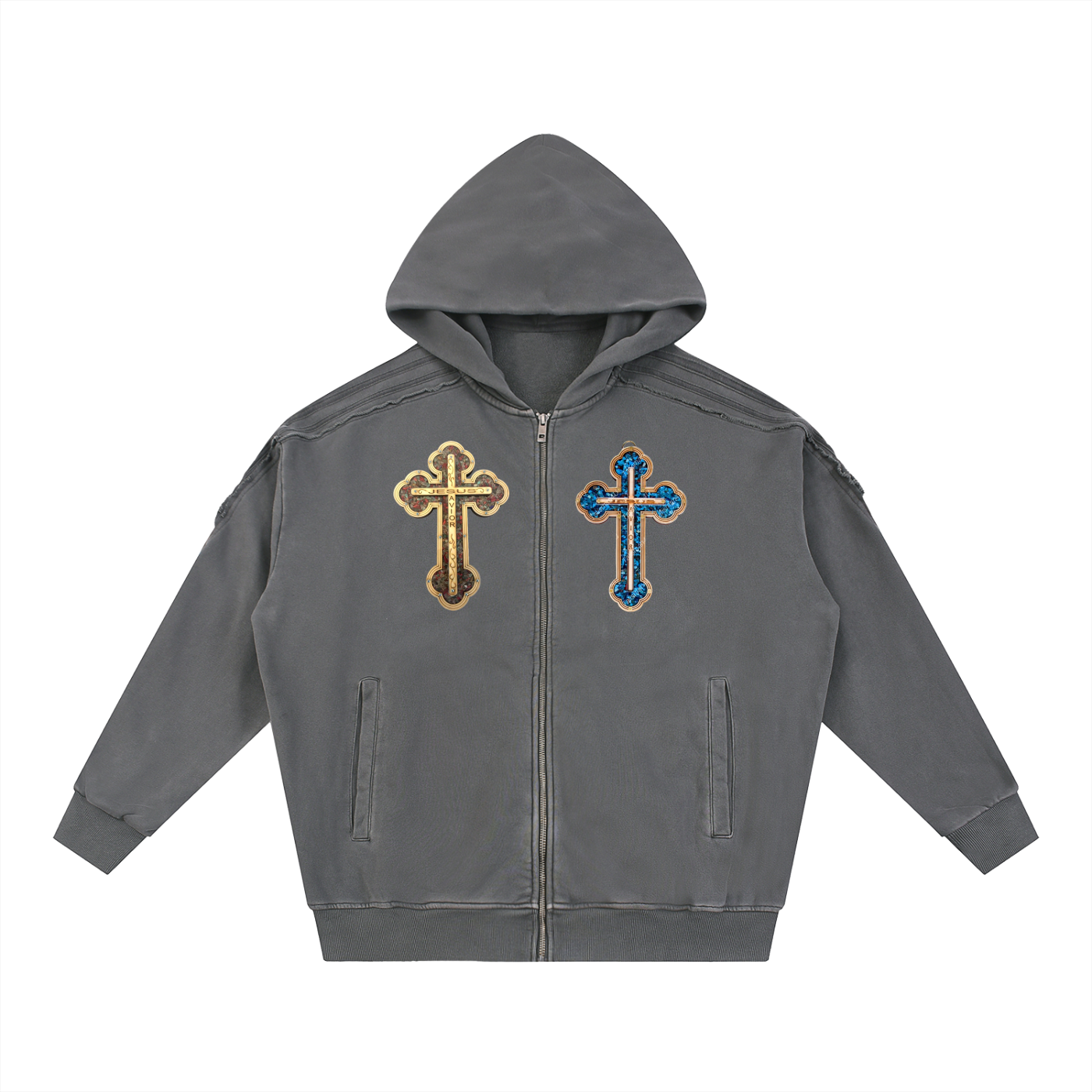 Oversized Cross fade hoodie