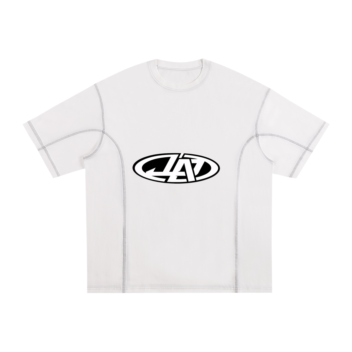 Streetwear Contrast-Stitched Cotton T-Shirt