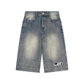 Vintage Wash Baggy Denim Shorts