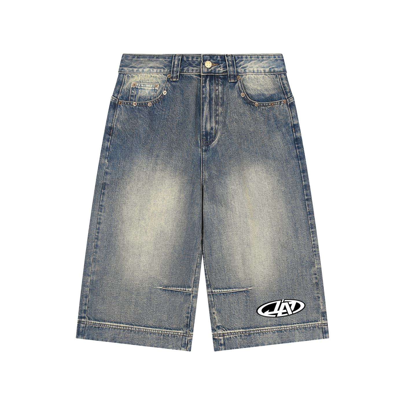 Vintage Wash Baggy Denim Shorts