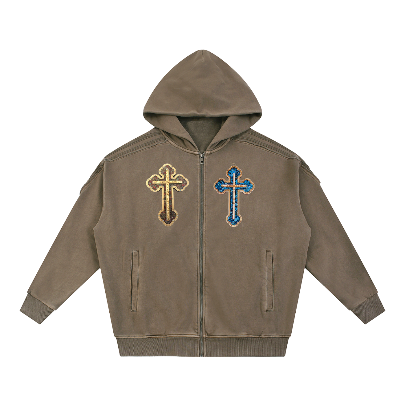 Oversized Cross fade hoodie