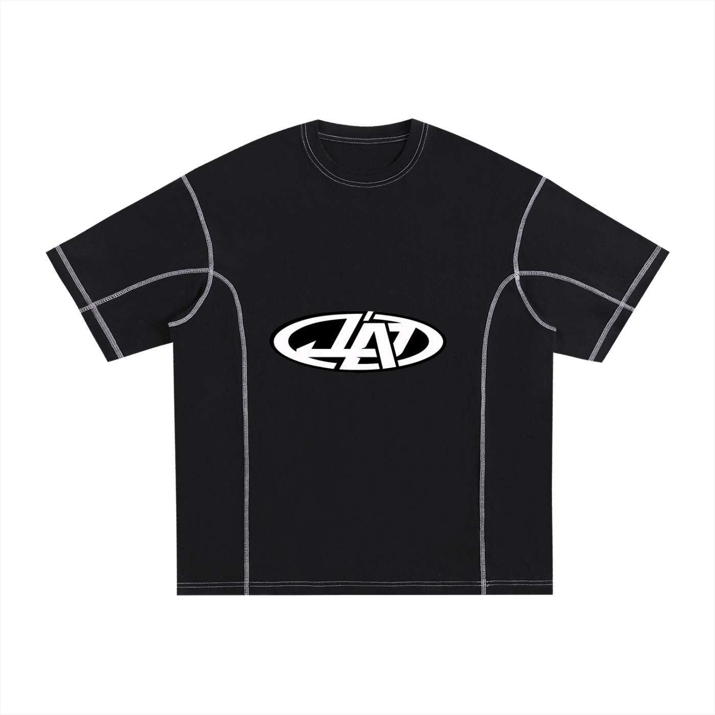 Streetwear Contrast-Stitched Cotton T-Shirt