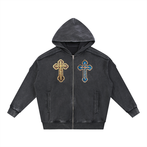 Oversized Cross fade hoodie